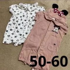 futafuta ロンパース　新生児　半袖　夏　女の子　ミニー　50〜60