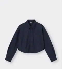 guネイビー クロップドシャツ Lサイズ