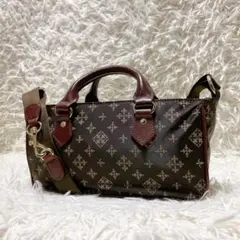 russet 2way ミニ ショルダーバッグ モノグラム ナイロン ブラウン