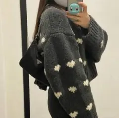NKNIT ハートパターンニット　130サイズ ハートニットのサムネイル