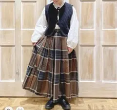 サマンサモスモス コットンリネン柄アソートギャザースカート