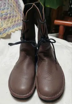 ち*ん様 ブラウンレザーショートブーツ 23EEE 日本製