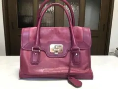 コールハーン　ハンドバッグ　牡丹色　美品