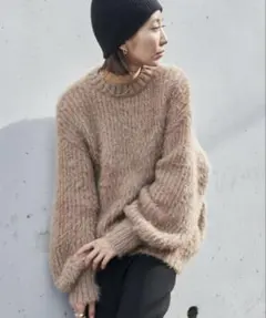 ラメフェザーヤーンニットプルオーバー