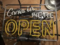 ジャンク品 ネオンサイン Come in We're OPEN アメリカン雑貨