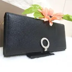 ⭐︎極美品⭐︎ブルガリ ビーゼロワン フラップ 長財布 ブラック サークル レザー ブルガリ 長財布 サークルロゴ シルバー金具 ビーゼロワン レザー
