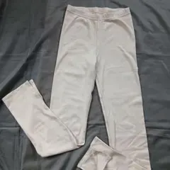 ユニクロ　リブ　スリットレギンス　綿ポリウレタン（L/オフホワイト）