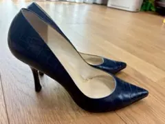 DIANA パンプス ネイビー クロコ型押し ポインテッドトゥのサムネイル