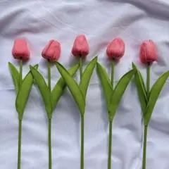 チューリップ（ピンク・造花5本セット）