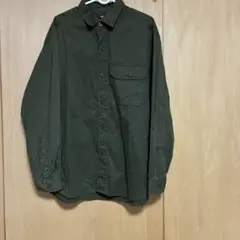 ユニクロ ストレッチツイルオーバーサイズシャツ（長袖） カーキ L