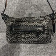 コーチ アクセサリーポーチ キャンバス×レザー 肩掛け ミニシグネチャー