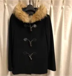 ダッフルコート　毛皮付き　ブラック　アウター