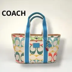 希少 COACH コーチ トートバッグ マルチカラー シグネチャー