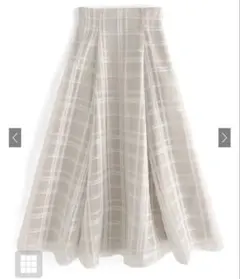 GRL グレイル チェック柄シアーフレアスカート[tu1082]