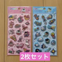 最新版　Tamagotchi ぷっくりシール　２枚セット　ピンク　ブルー