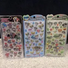 パワーパフガールズ うるちゅるポップシール プチドロップステッカー　3枚セット