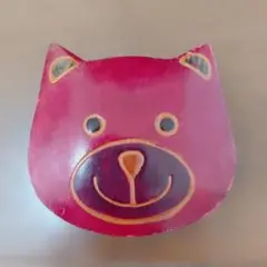 クマの顔デザイン コインケース 赤