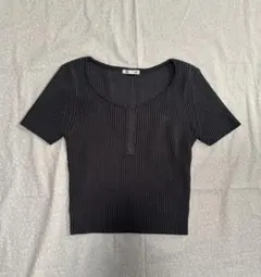 GU リブヘンリーネックセーター