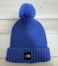 THE NORTH FACE 青いポンポン付き帽子