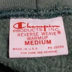 【赤タグ・美品】Champion　フルジップパーカー　ダークグリーン　M　米国製