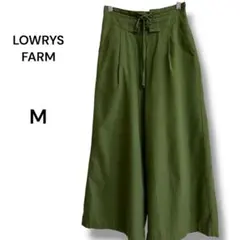 LOWRYS FARM ガウチョパンツ Mサイズ グリーン系 無地 シンプル