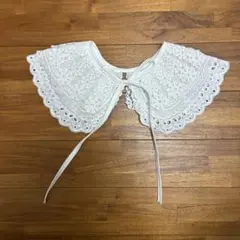 ホワイト レース つけ襟 コットン 古着屋 スカラップレース レトロガーリー