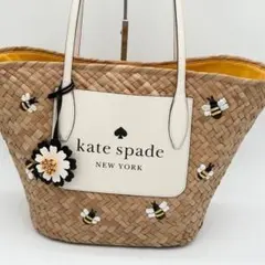 美品】kate spade ケイトスペードニューヨーク カゴバッグ 蜂 花
