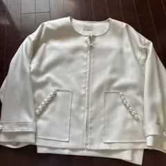 Rose tiara ノーカラージャケット ホワイトのサムネイル