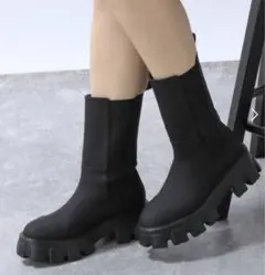 未使用 ジーナシスジーナシス　ラグソールミドルブーツ M