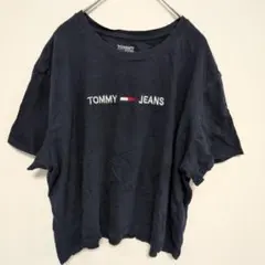 トミージーンズ カットソー クルーネック 半袖 無地 L 紺 綿 通学のサムネイル
