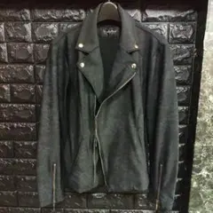 未使用に近いトルネードマート 黒色ムラプリントハイテンションライダースジャケットのサムネイル