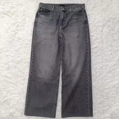 美品　UNIQLO　ワイドストレートジーンズ　グレー　30 レディース