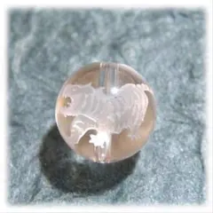。*。様 天然石　水晶　四神　彫刻ルース 12mm 白虎　2個 パーツ sc-b
