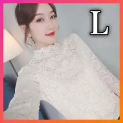 ブラウス白　レース　トップス カットソー インナー シアー レディース　韓国72