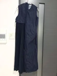 ZARA デニム×シフォン素材ワンピース