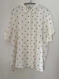新品 UNIQLO ユニクロ レーヨン ドットブラウス オフホワイト 半袖