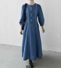 SHIPS any： シーム フロントジップ デニムワンピース