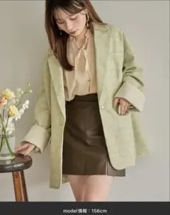 mideal design tweed over jacket グリーン