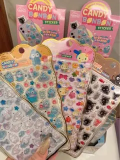 即発送！韓国限定CANDY BONBON 3Dシール　4枚セット