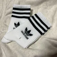 adidas ホワイト ストライプ Mサイズ ソックス