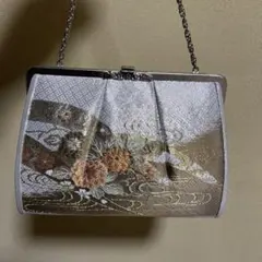 シルバー花柄和装用バッグ