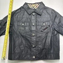 バーバリー黒い合成皮革ジャケット 100cm~