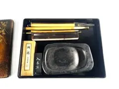 【送料無料・現状渡し】書道セット　筆　硯　墨　筆墨箱　書用品