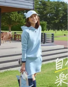 アディダスゴルフ⛳️レディースダンボールニットスカート水色Lサイズサックスブルー