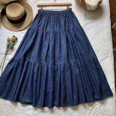 新品★サマンサモスモス★ピンタック⋆ティアードスカート*ソフトデニムペチにも