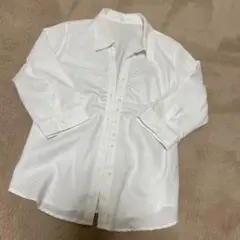 ホワイト ストライプシャツ LLサイズ