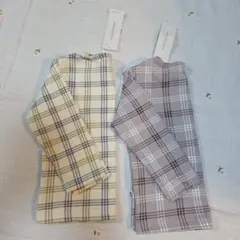 チェック柄長袖Tシャツ 2枚セット 95
