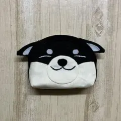 ヒコーキ耳　黒柴犬ミニポーチ