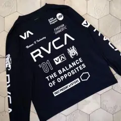 極美品 RVCA 水陸両用 ラッシュシャツ オールブランド ブラック