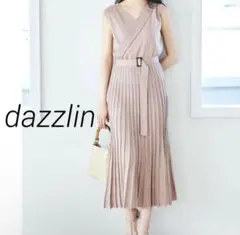 dazzlin プリーツカシュクールワンピース ニットワンピース ピンク